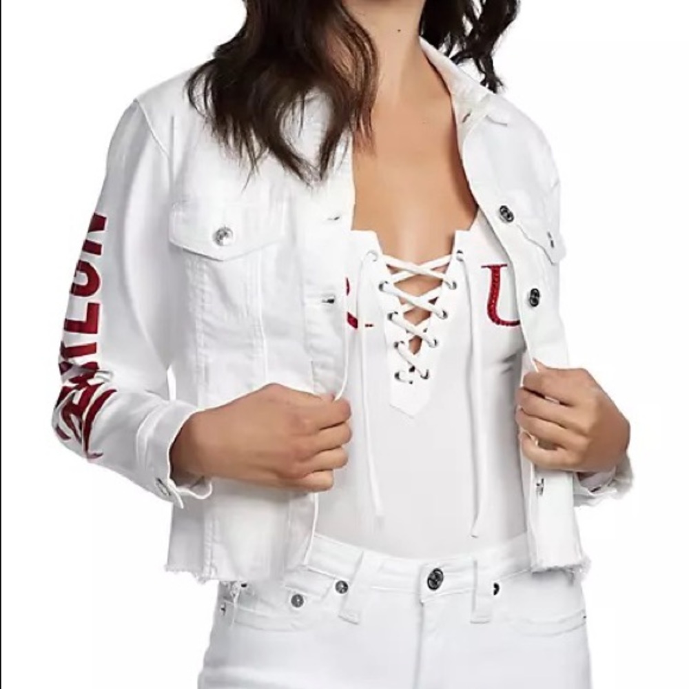 True Religion Fashion Trucker White Jacket
